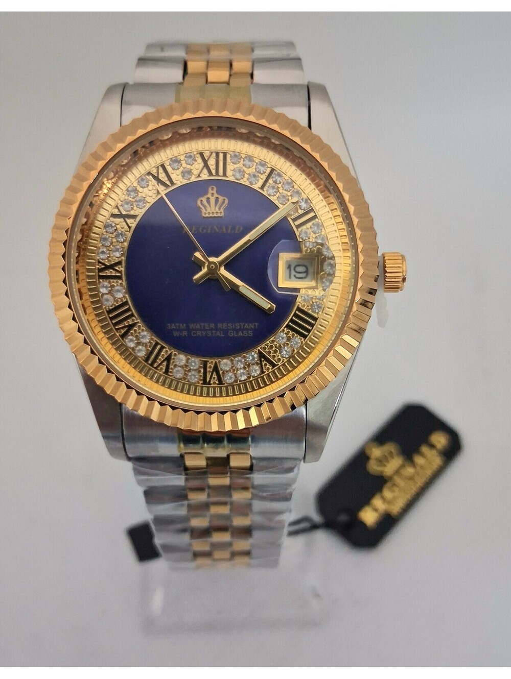 NEW IN BOX Men's Reginald 36mm Real Diamond Presidential Date Watch